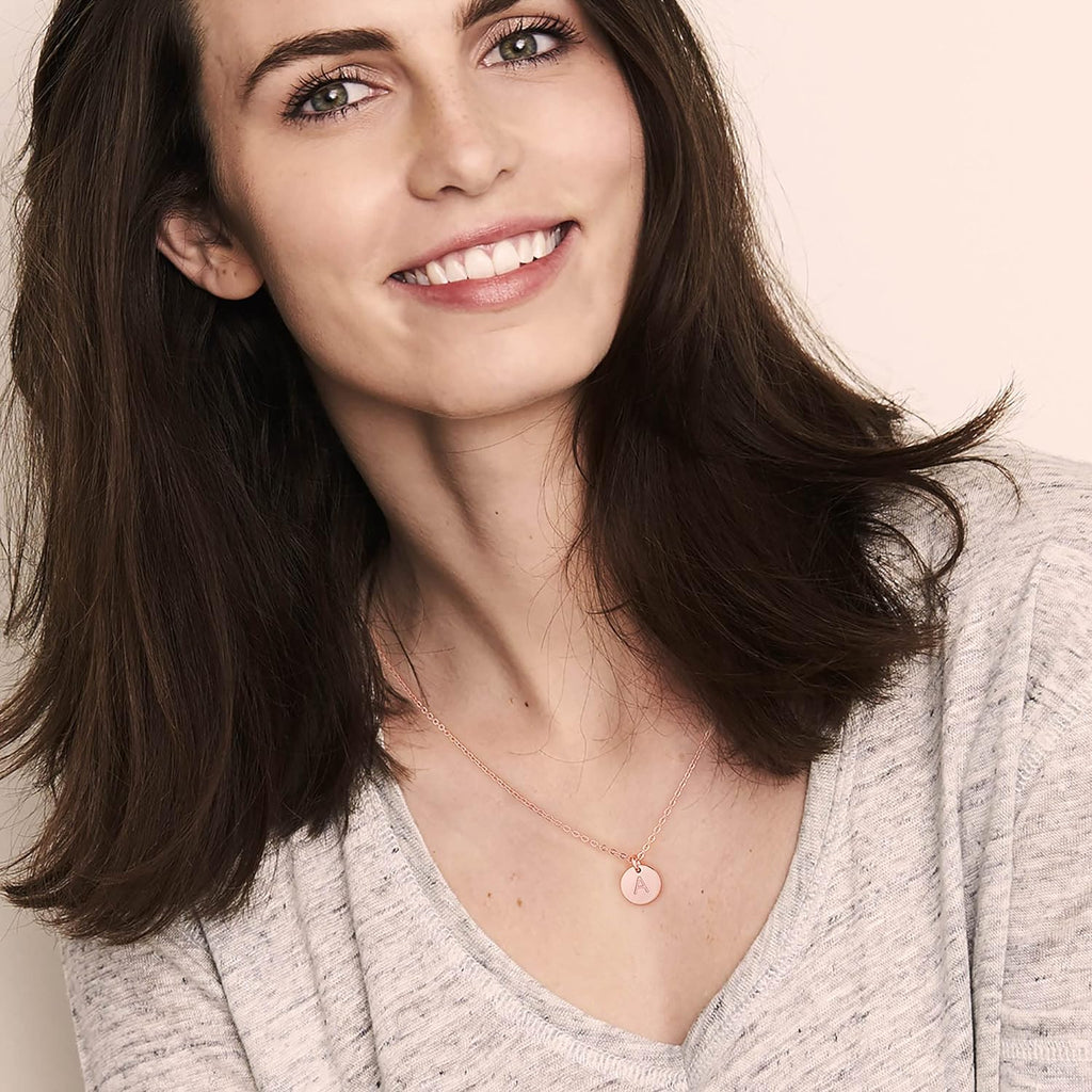 Stocking Stuffers - Disc Initial Necklaces for Girls Jewelry Gifts