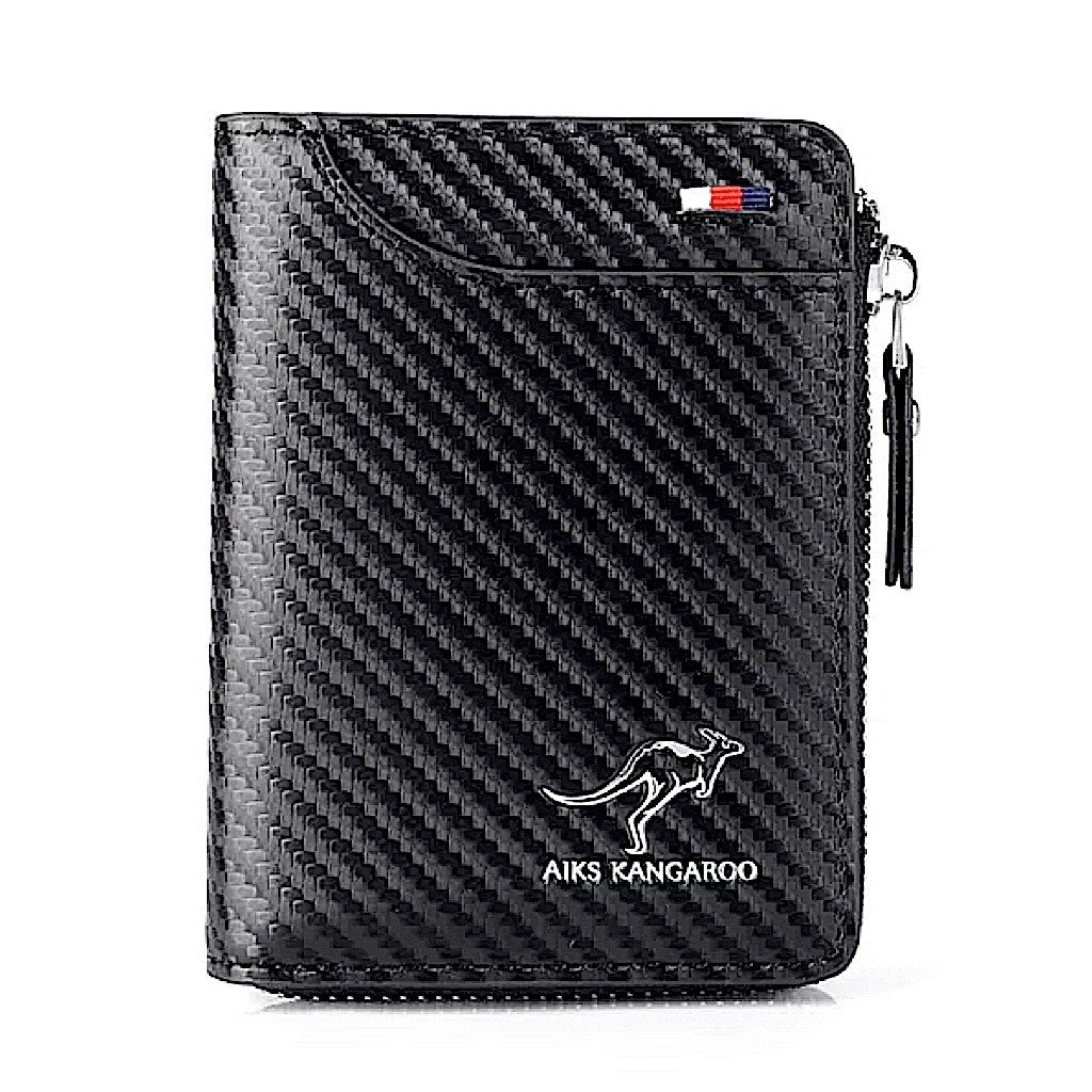 Mens RFID Blocking Leather Wallet Credit Card ID Holder Zipper Purse Waterproof