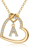 Stocking Stuffers - Heart Initial Necklaces for Women Jewelry Gift