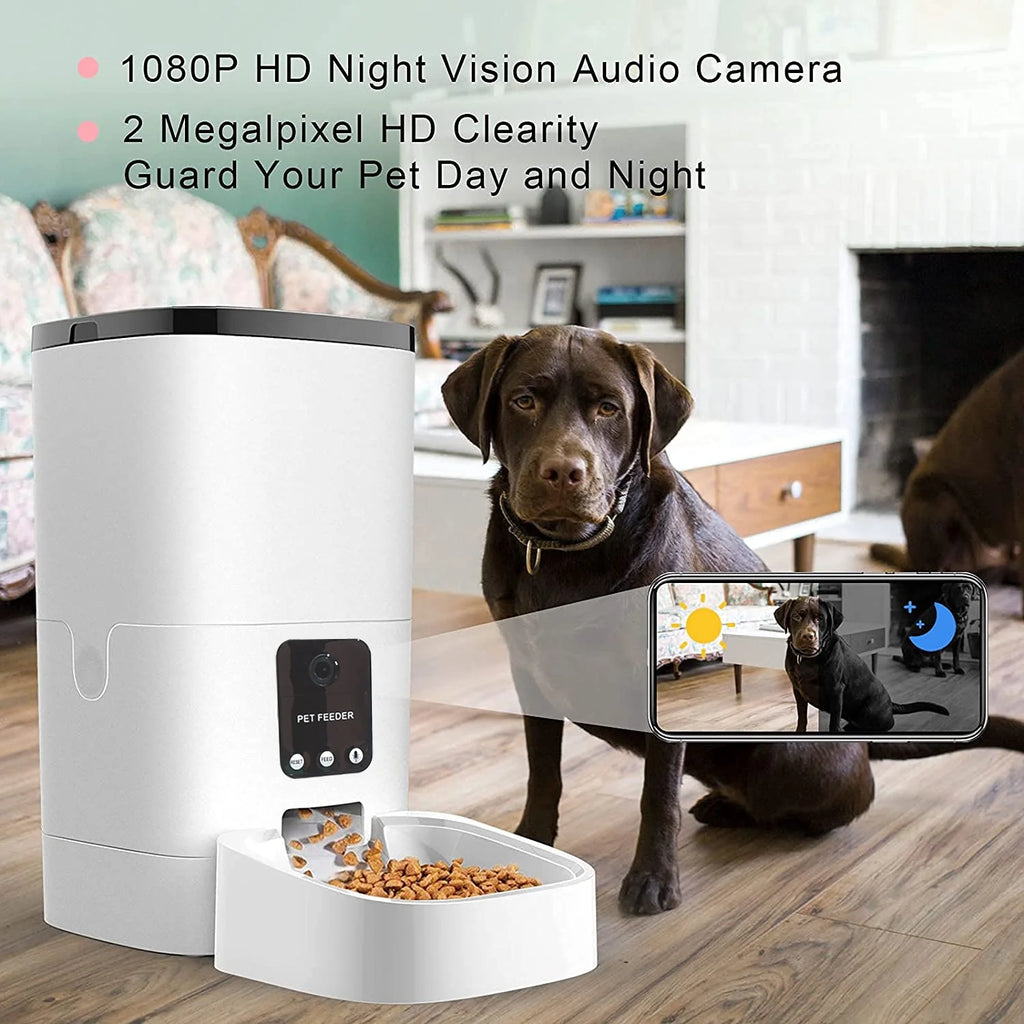 6L Automatic Pet Feeder with Camera & App Control for Cats and Dogs