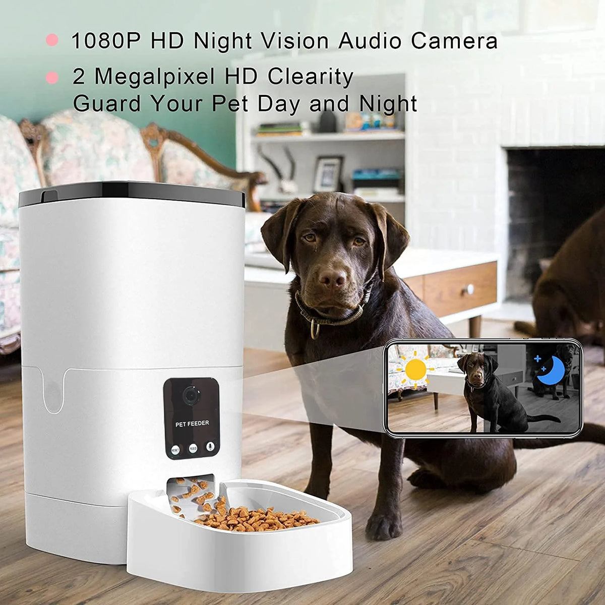 6L Automatic Pet Feeder with Camera & App Control for Cats and Dogs