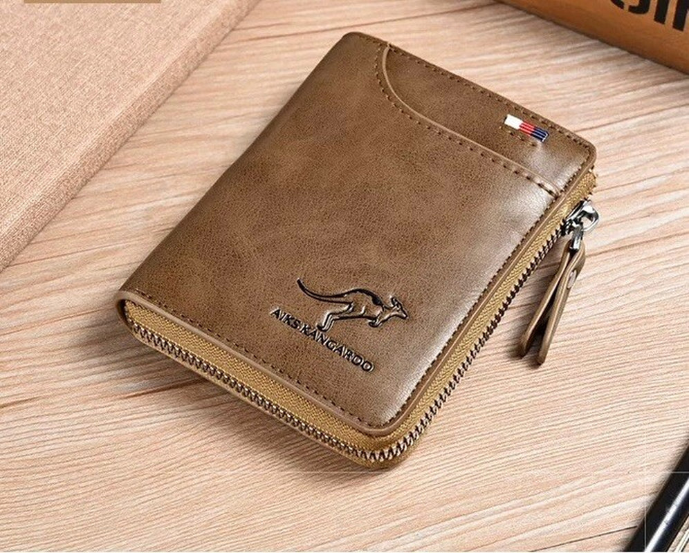 Mens RFID Blocking Leather Wallet Credit Card ID Holder Zipper Purse Waterproof