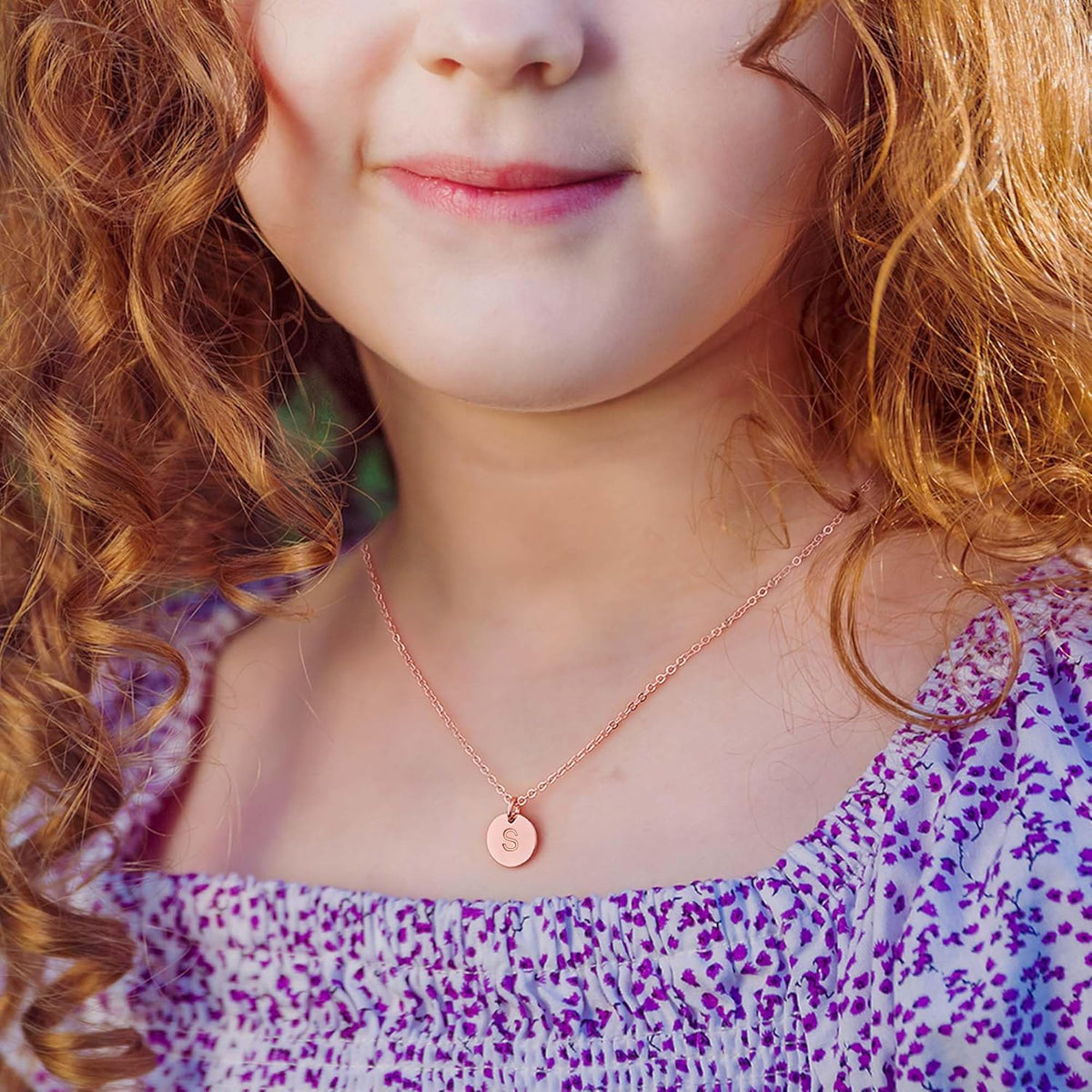 Stocking Stuffers - Disc Initial Necklaces for Girls Jewelry Gifts