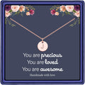 Stocking Stuffers - Disc Initial Necklaces for Girls Jewelry Gifts