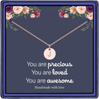 Stocking Stuffers - Disc Initial Necklaces for Girls Jewelry Gifts