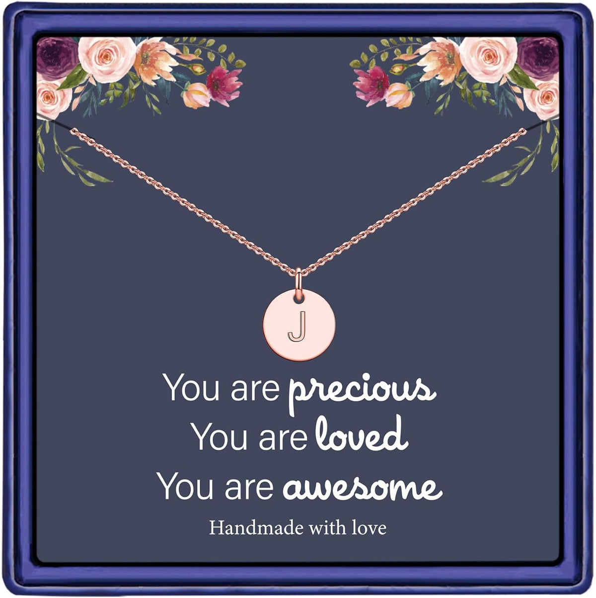 Stocking Stuffers - Disc Initial Necklaces for Girls Jewelry Gifts