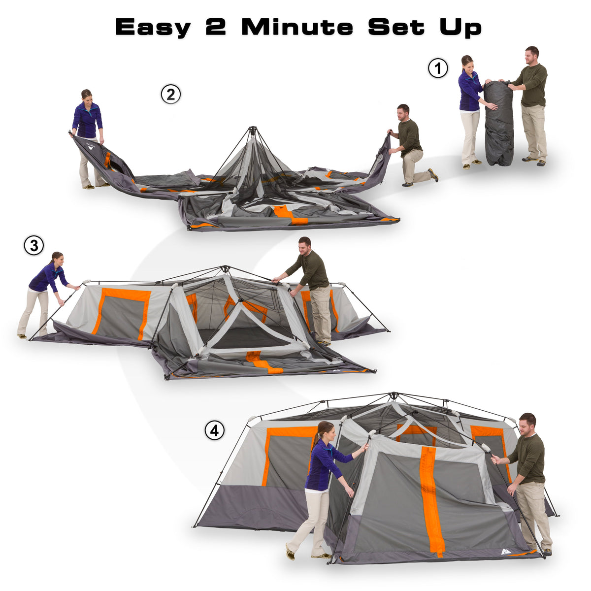 20 Ft X 18 Ft 12-Person 3-Room Instant Cabin Tent with Screen Room, 56.5 Lbs
