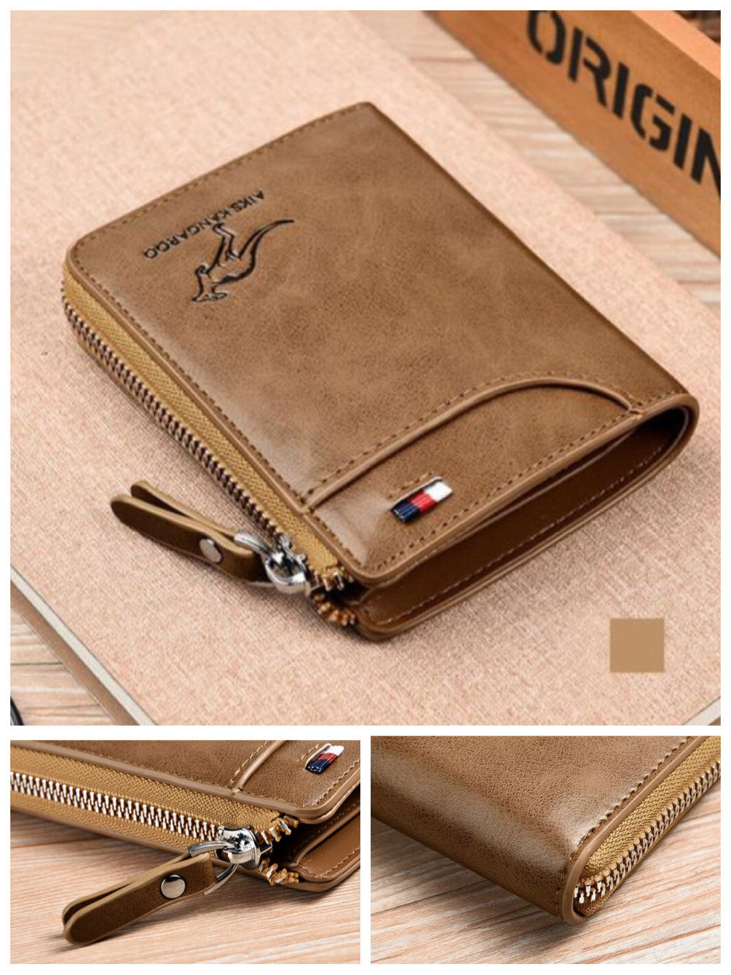 Mens RFID Blocking Leather Wallet Credit Card ID Holder Zipper Purse Waterproof