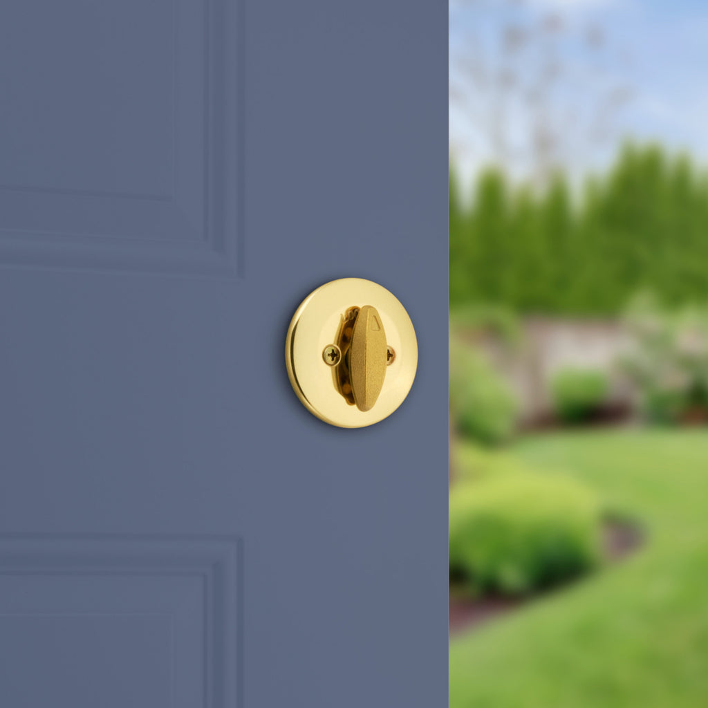 Security 660 Series Polished Brass Single Cylinder Deadbolt