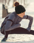 Ponytail Beanies for Women Messy Bun Winter Hat with Tail Hole Warm Lined Knit Skull Beanie Outdoor Runner Cap