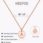 Stocking Stuffers - Disc Initial Necklaces for Girls Jewelry Gifts