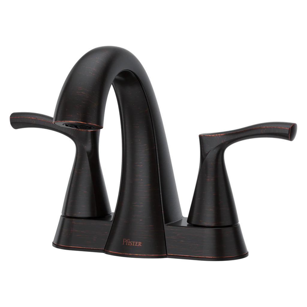 Masey Brushed Nickel 4-In Centerset 2-Handle Bathroom Sink Faucet with Drain Included with Deck Plate Included