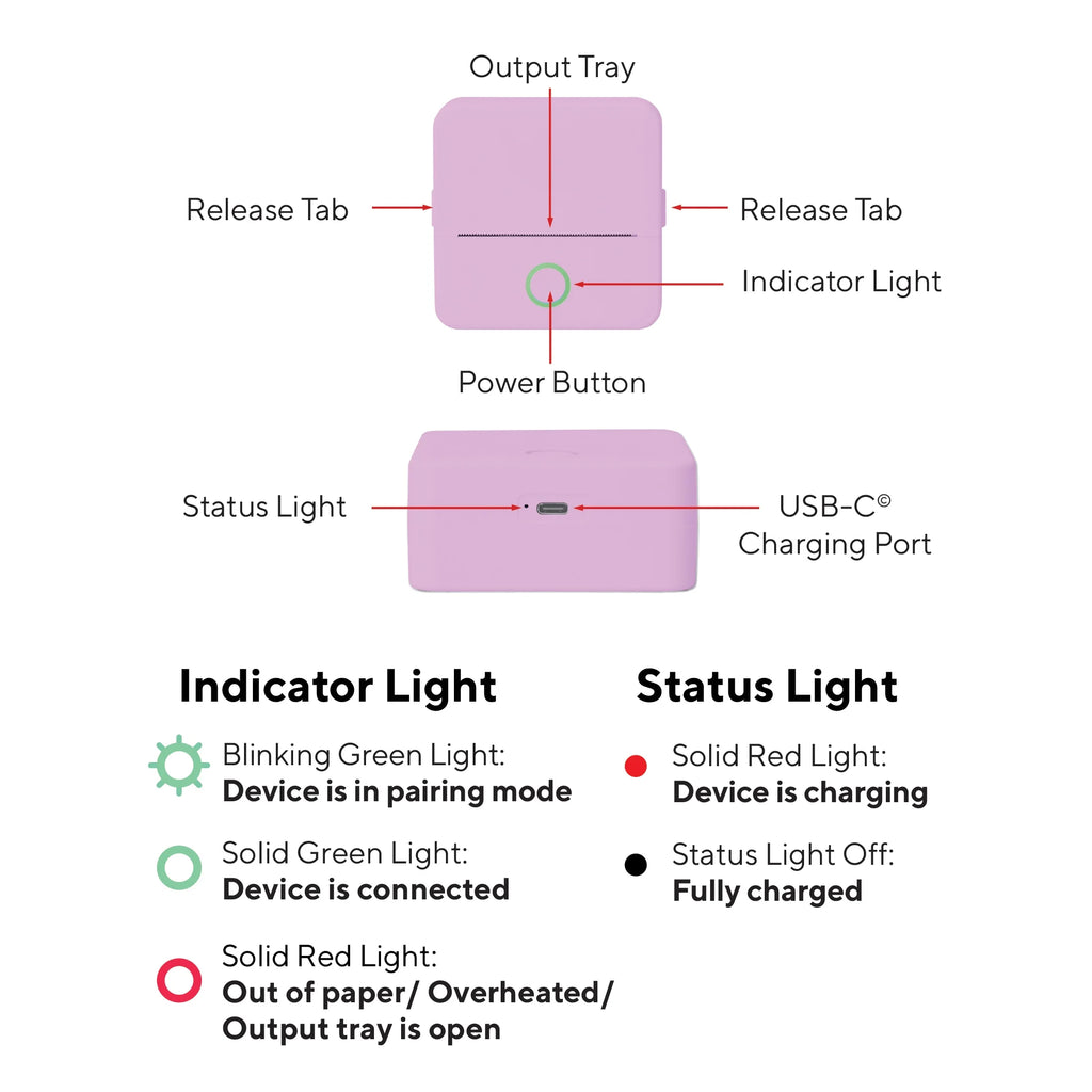 CTP500 Wireless Mini Portable Inkless Thermal Printer & Label Maker + Paper, Android & Ios (Purple)