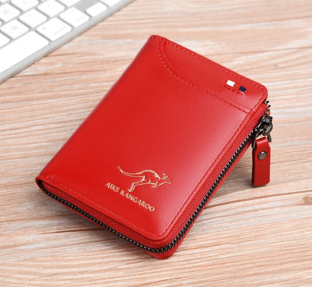 Mens RFID Blocking Leather Wallet Credit Card ID Holder Zipper Purse Waterproof