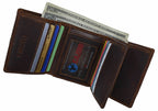 Cazoro Mens RFID Blocking Hunter Leather Credit Card ID Trifold Wallet