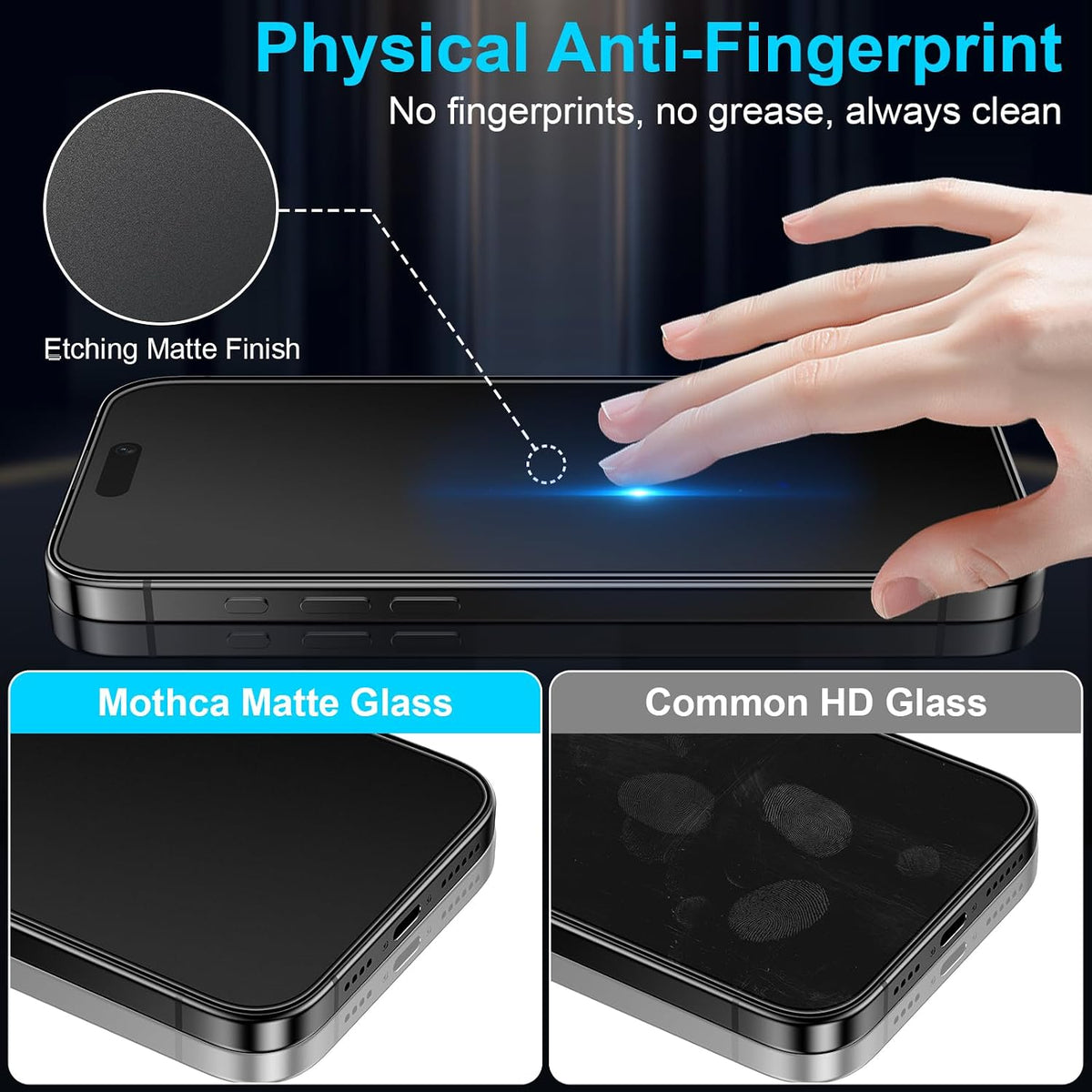 2 Pack Matte Glass Screen Protector for Iphone 17 Pro/Iphone 16 Pro/Iphone 17 6.3-Inch [Auto Fit Box Dust-Free] Full Coverage Anti-Glare & Anti-Fingerprint Tempered Glass, Smooth as Silk