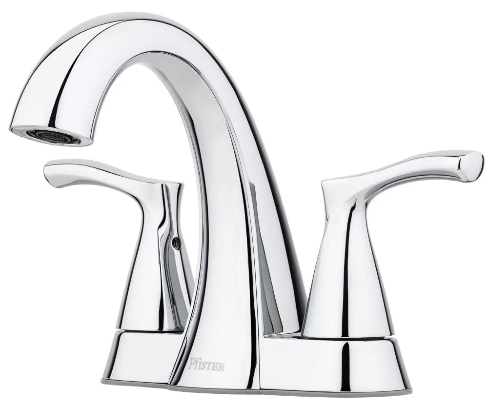 Masey Brushed Nickel 4-In Centerset 2-Handle Bathroom Sink Faucet with Drain Included with Deck Plate Included